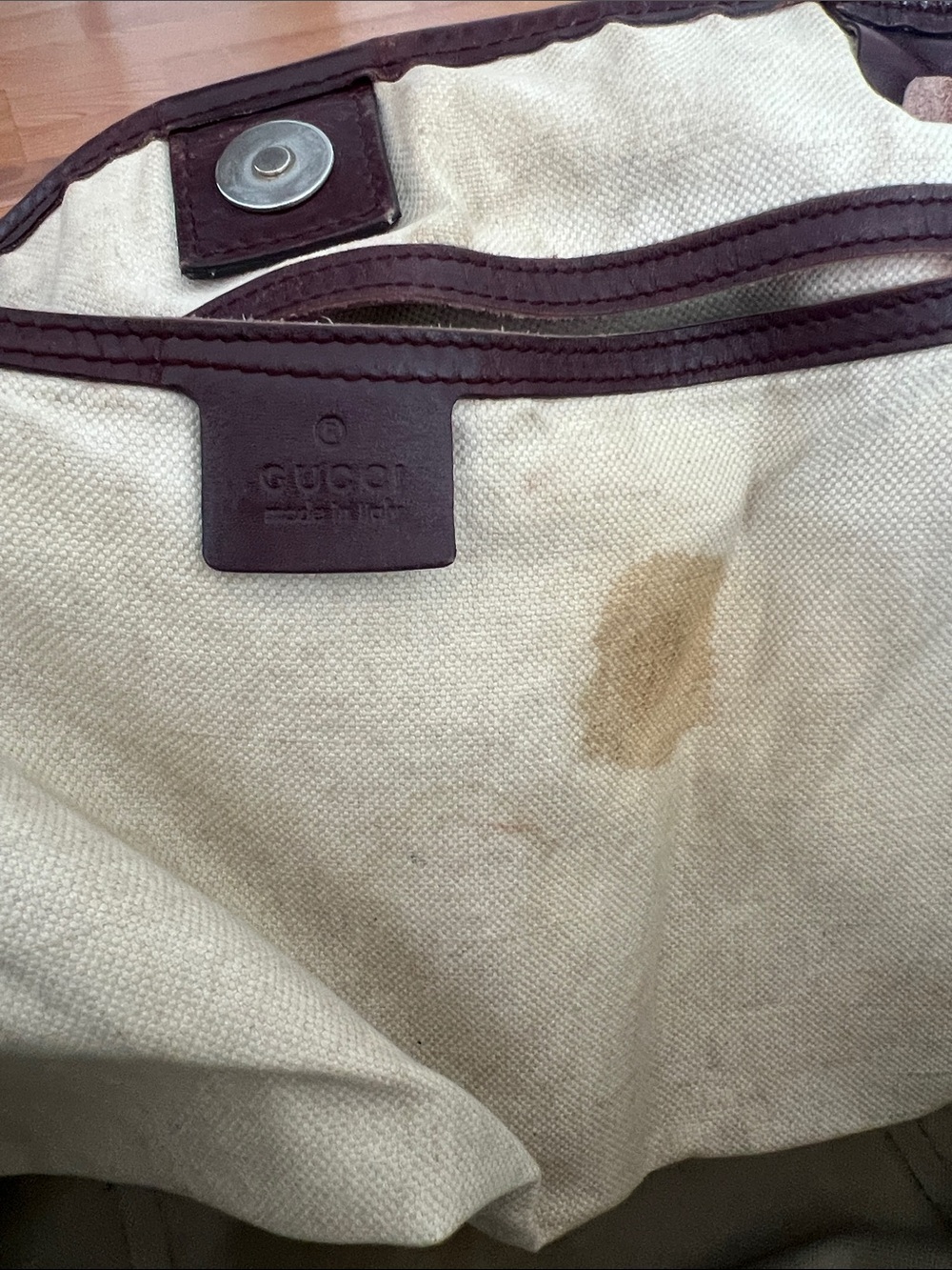 Gucci GG Canvas Tote with Brown Trim - Picture 10 of 13